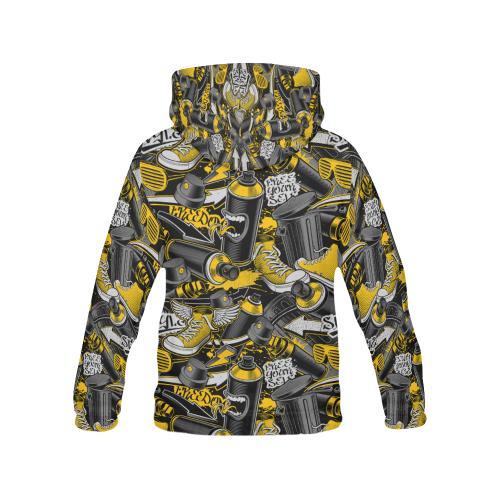 Graffiti Spray Pattern Print Women Pullover Hoodie-grizzshop