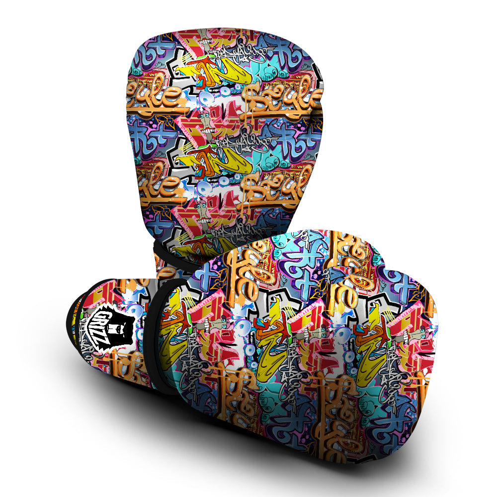 Graffity Street Art Print Pattern Boxing Gloves-grizzshop