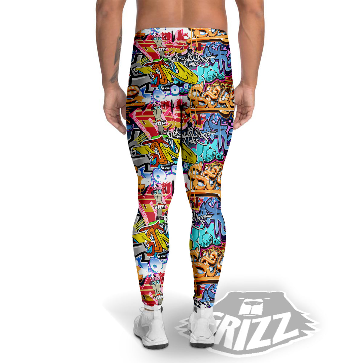 Graffity Street Art Print Pattern Men's Leggings-grizzshop