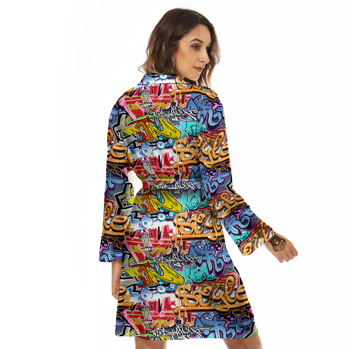 Graffity Street Art Print Pattern Women's Robe-grizzshop