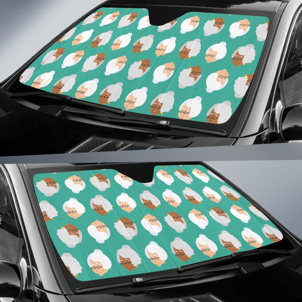 Grandma Nana Print Pattern Car Sun Shade-grizzshop