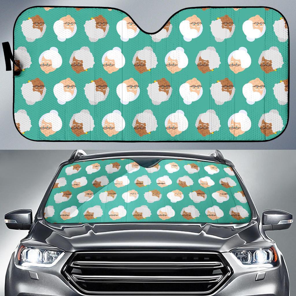 Grandma Nana Print Pattern Car Sun Shade-grizzshop