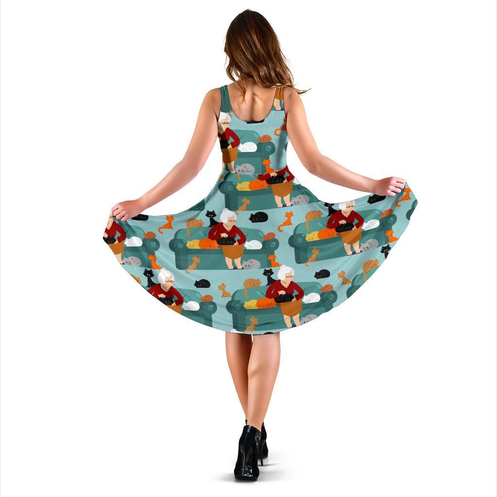 Grandma Nana Pattern Print Dress-grizzshop