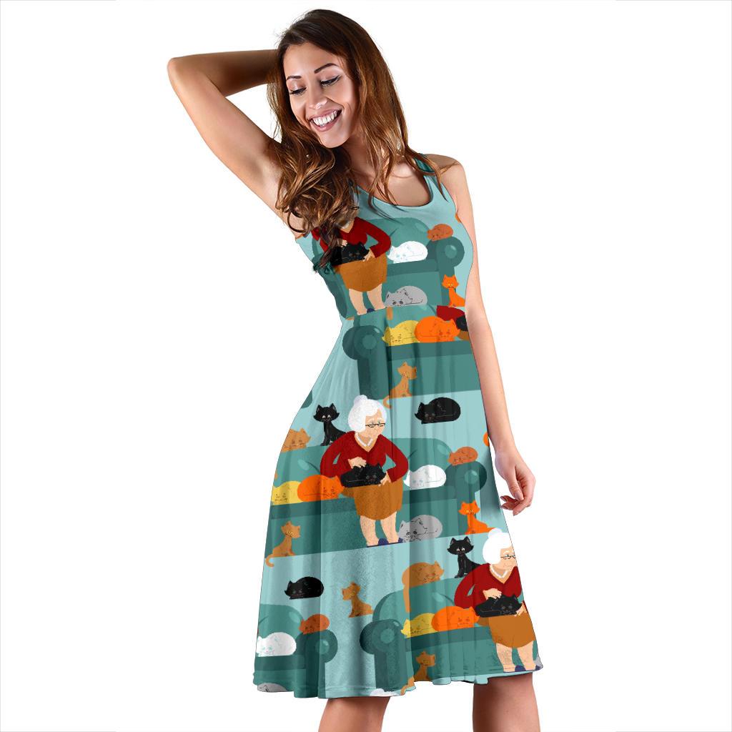 Grandma Nana Pattern Print Dress-grizzshop