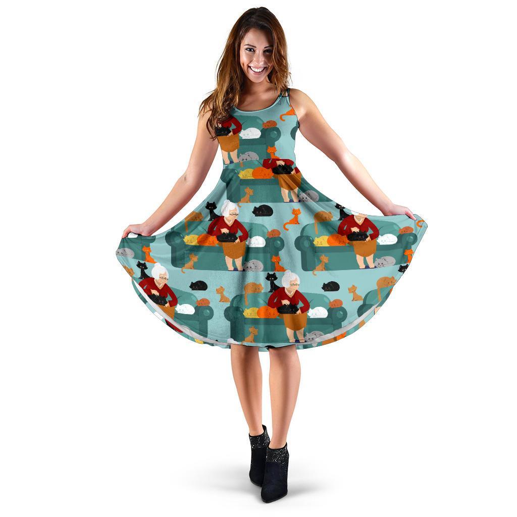 Grandma Nana Pattern Print Dress-grizzshop
