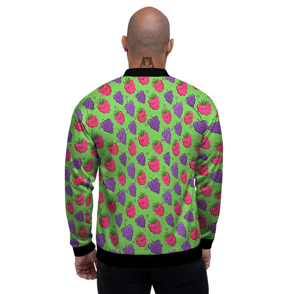 Grape Cute Print Pattern Men's Bomber Jacket-grizzshop