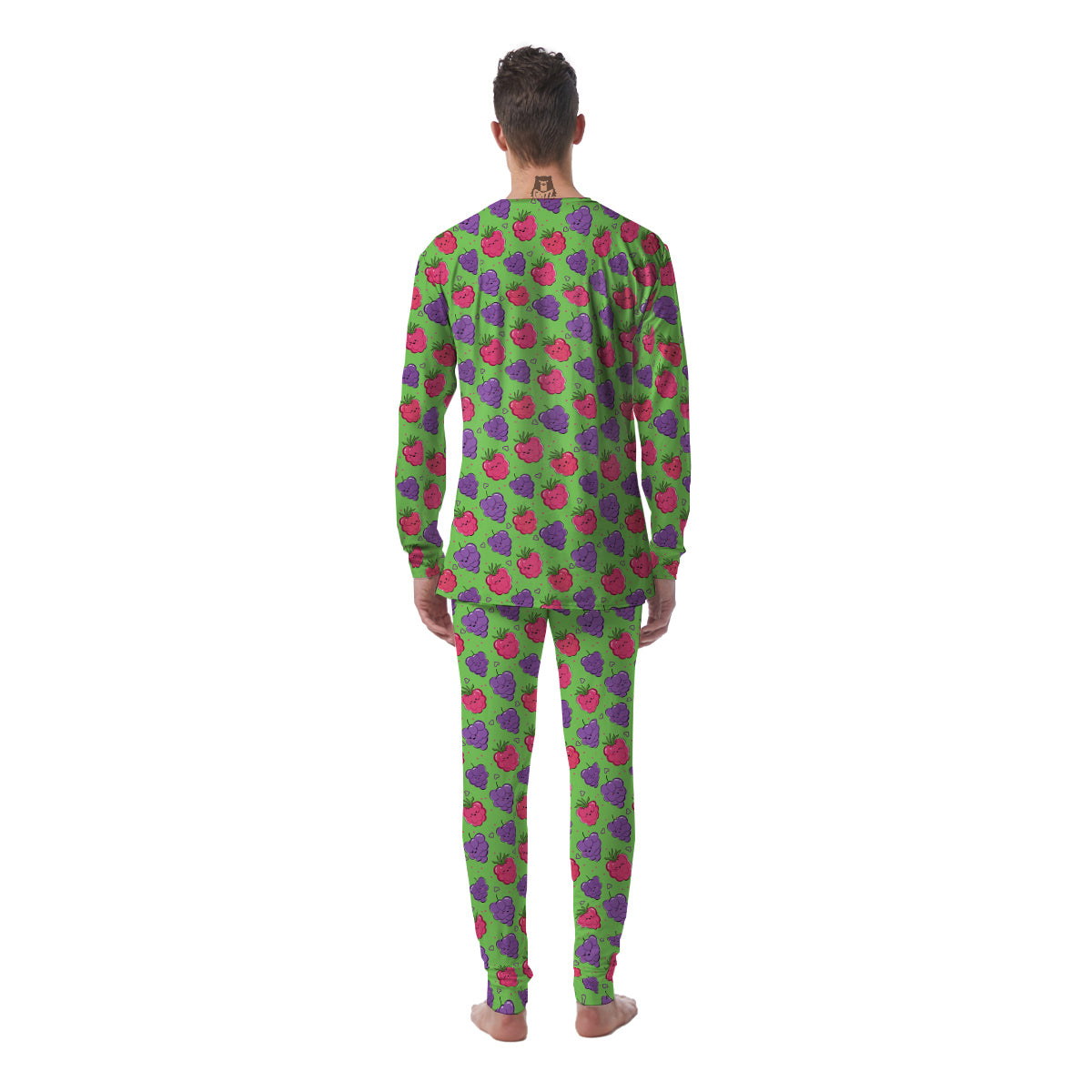 Grape Cute Print Pattern Men's Pajamas-grizzshop