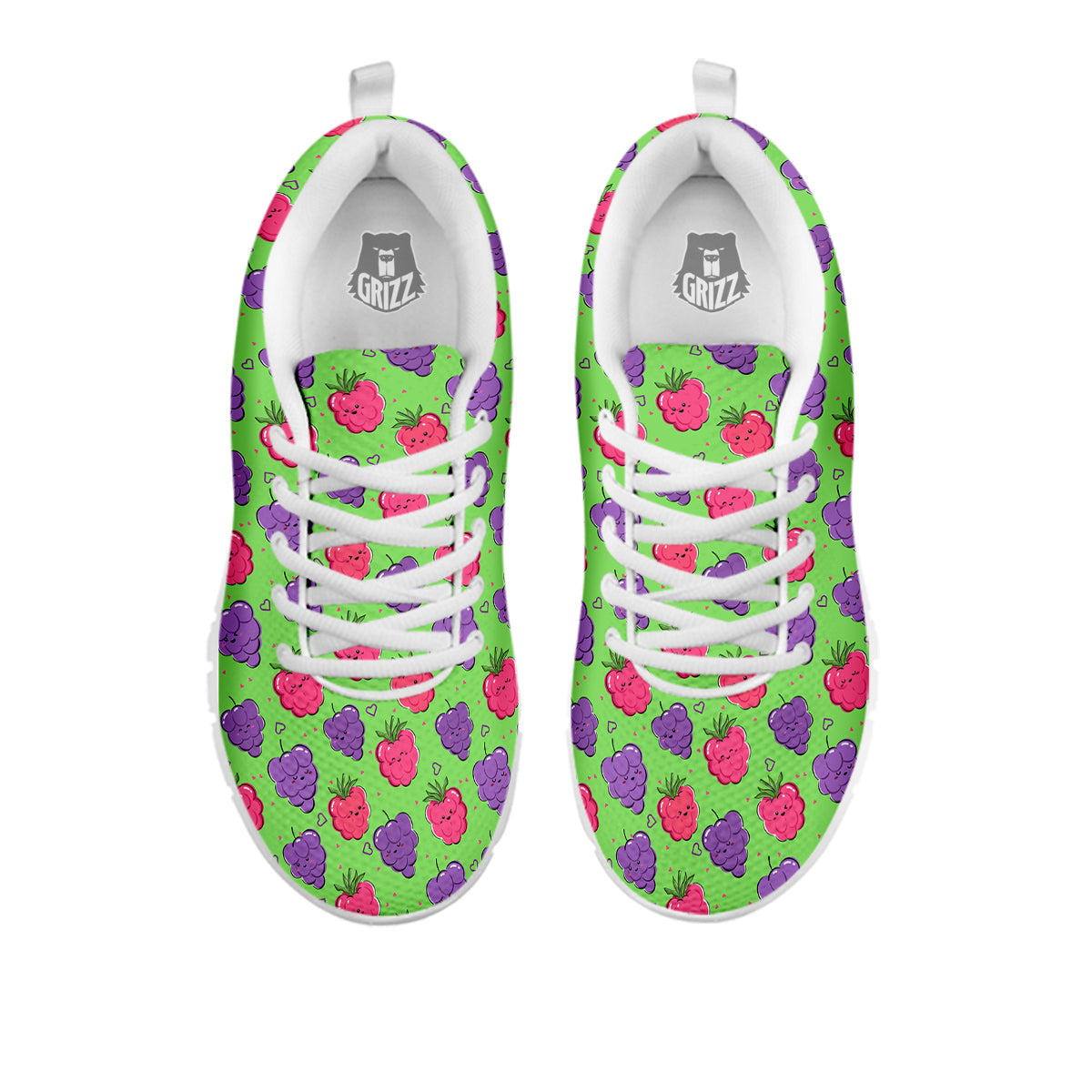 Grape Cute Print Pattern White Sneaker-grizzshop