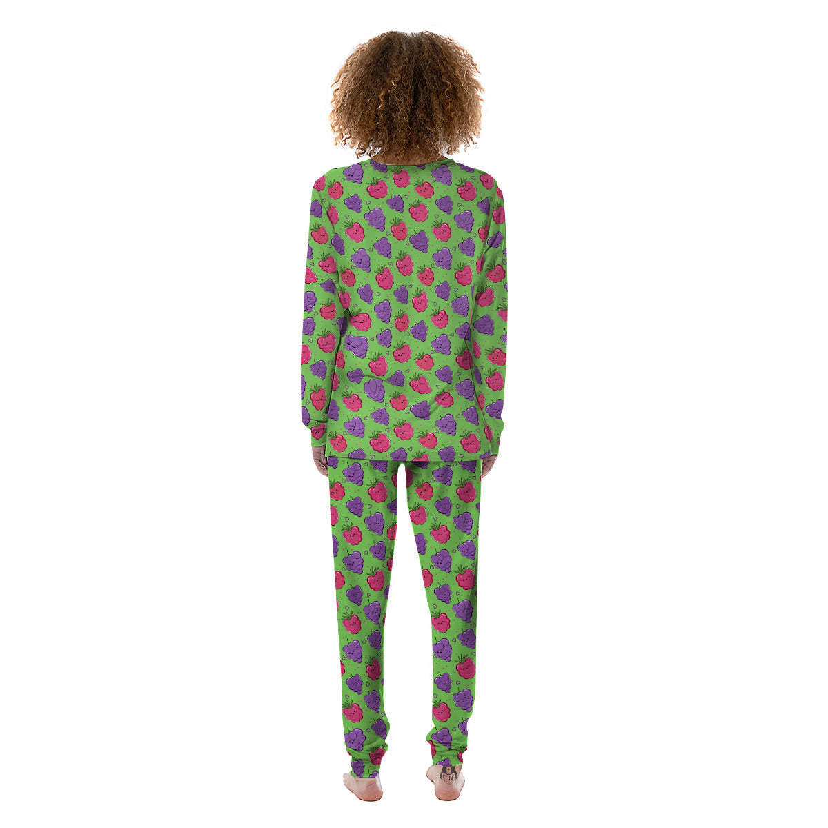Grape Cute Print Pattern Women's Pajamas-grizzshop