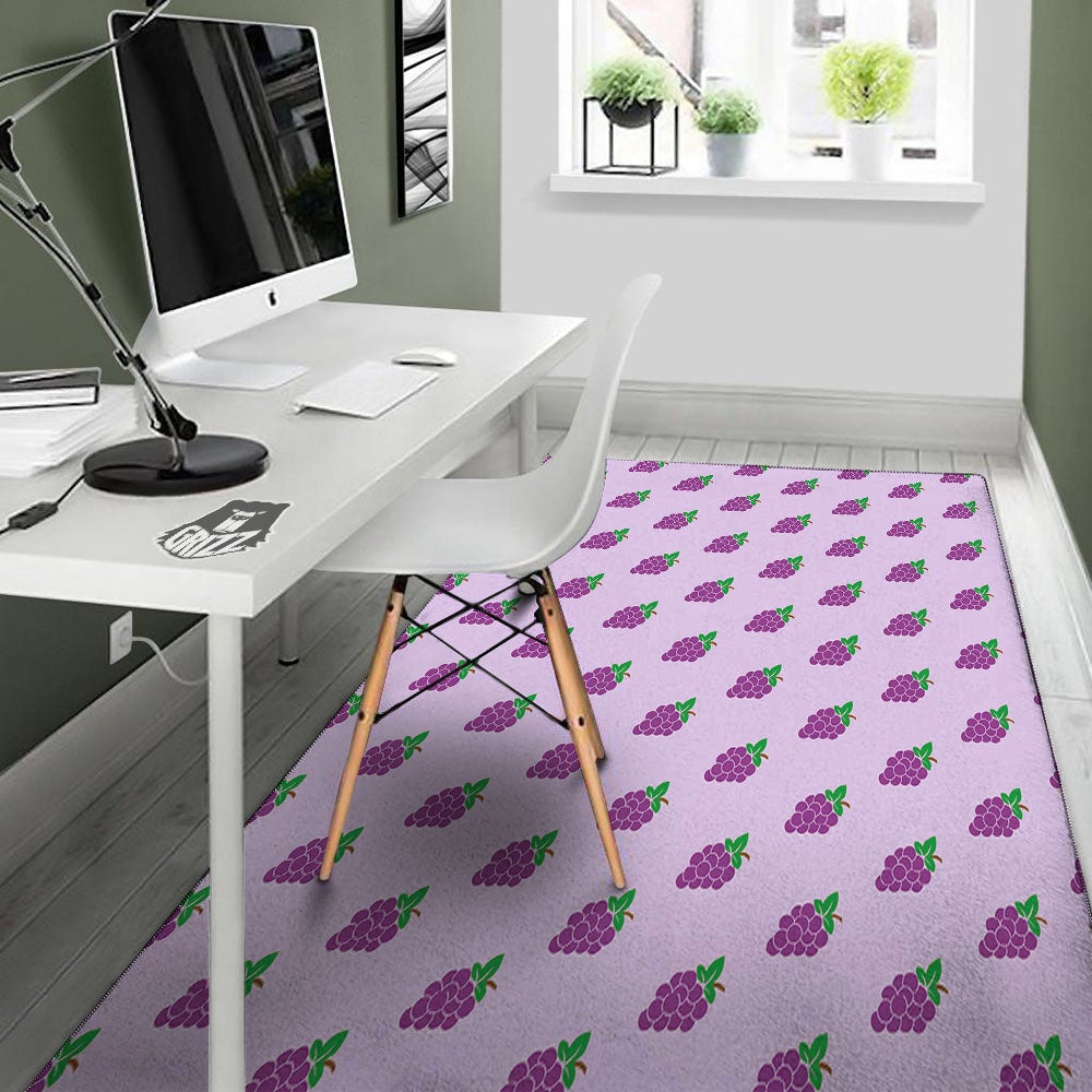Grape Purple Print Pattern Floor Mat-grizzshop