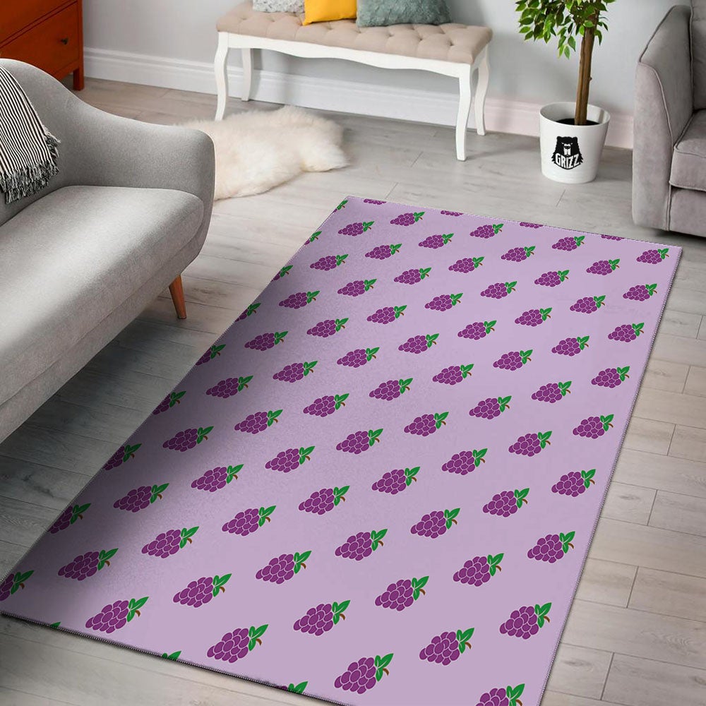 Grape Purple Print Pattern Floor Mat-grizzshop