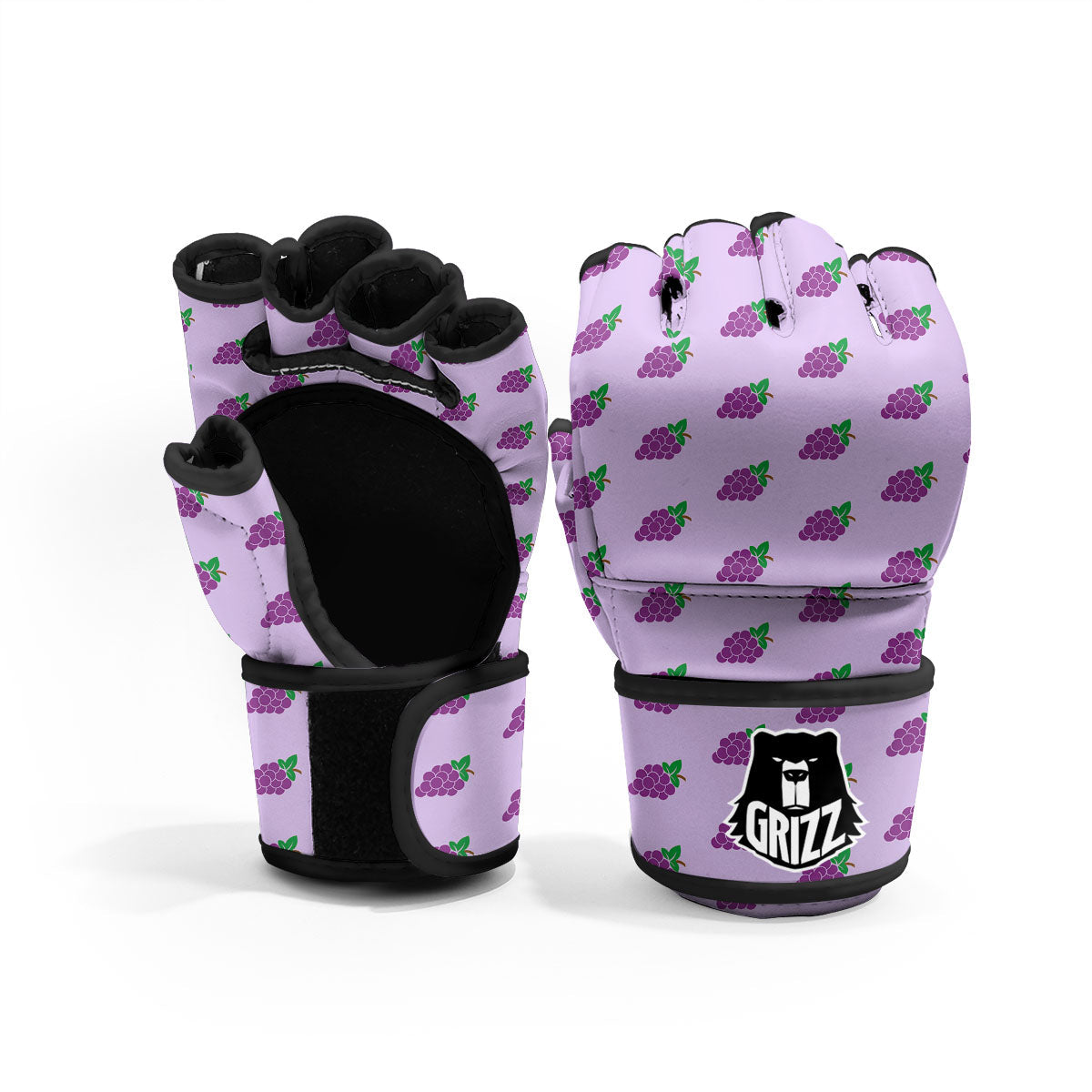 Grape Purple Print Pattern MMA Gloves-grizzshop