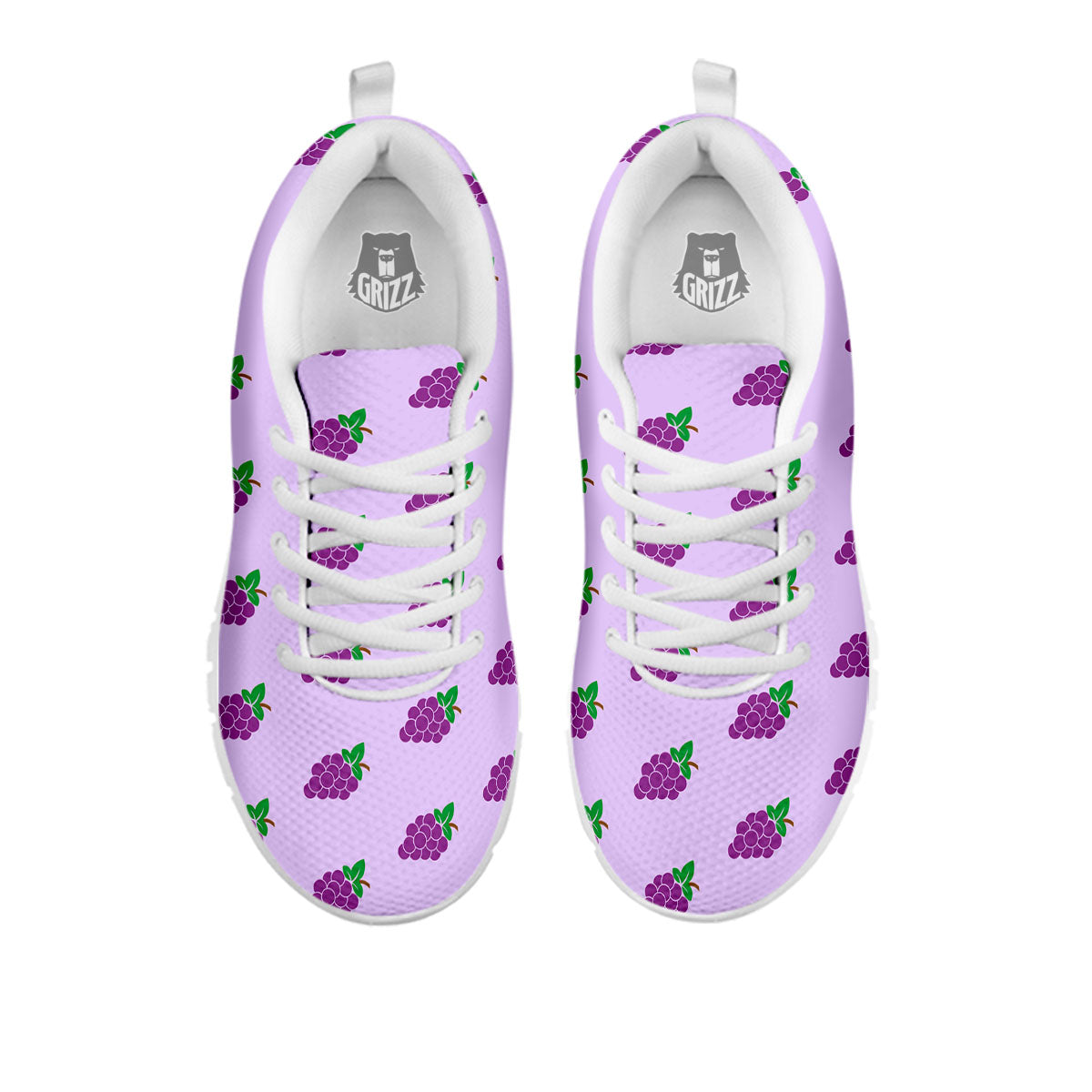 Grape Purple Print Pattern White Sneaker-grizzshop