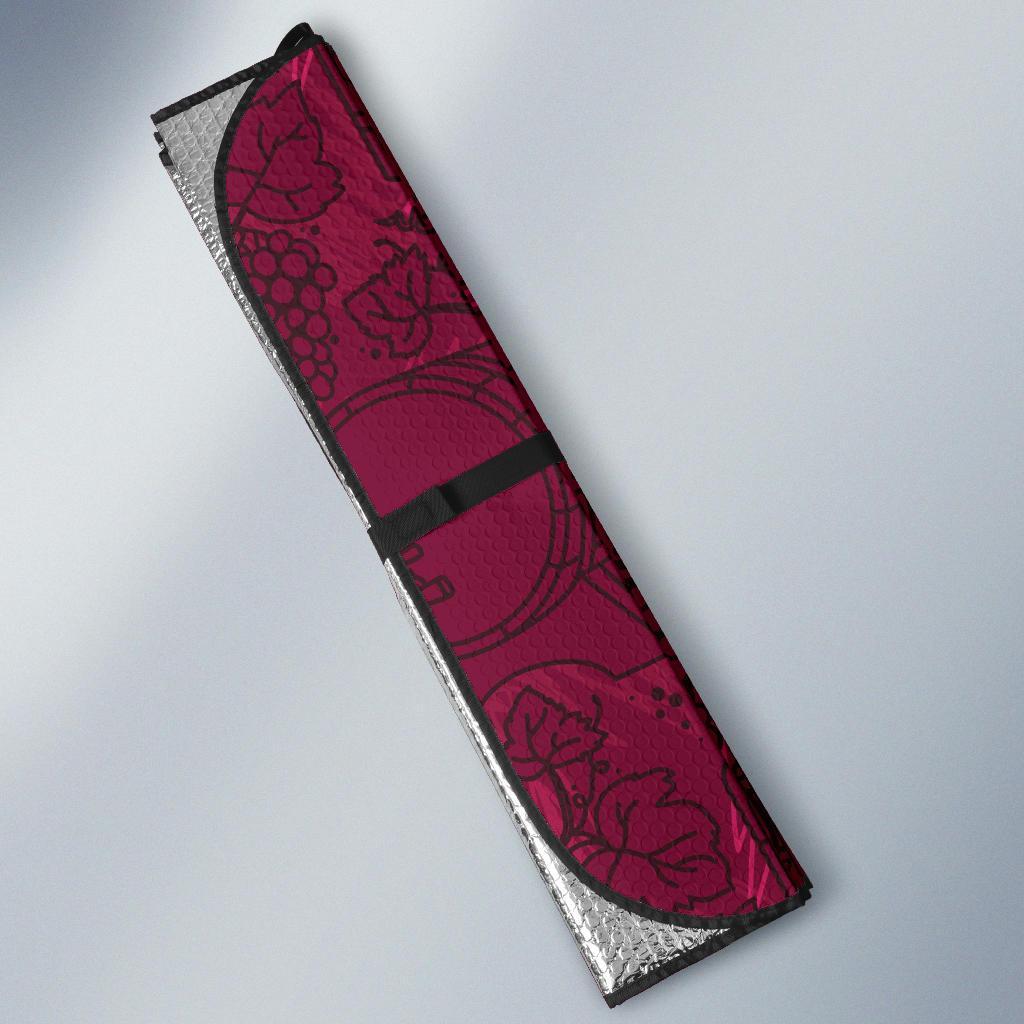 Grape Red Wine Pattern Print Car Sun Shade-grizzshop