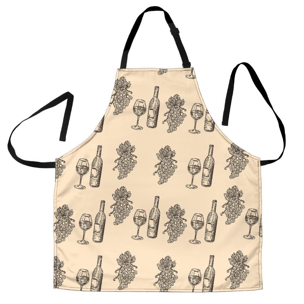 Grape Wine Pattern Print Men's Apron-grizzshop