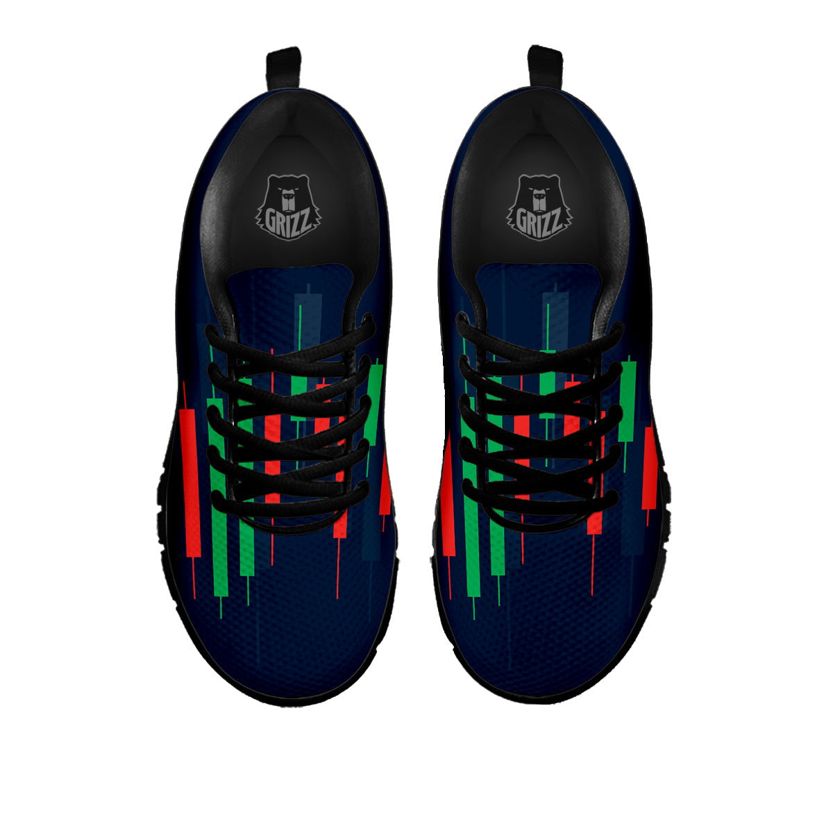Graph Chart Candlestick Stock Print Black Sneaker-grizzshop