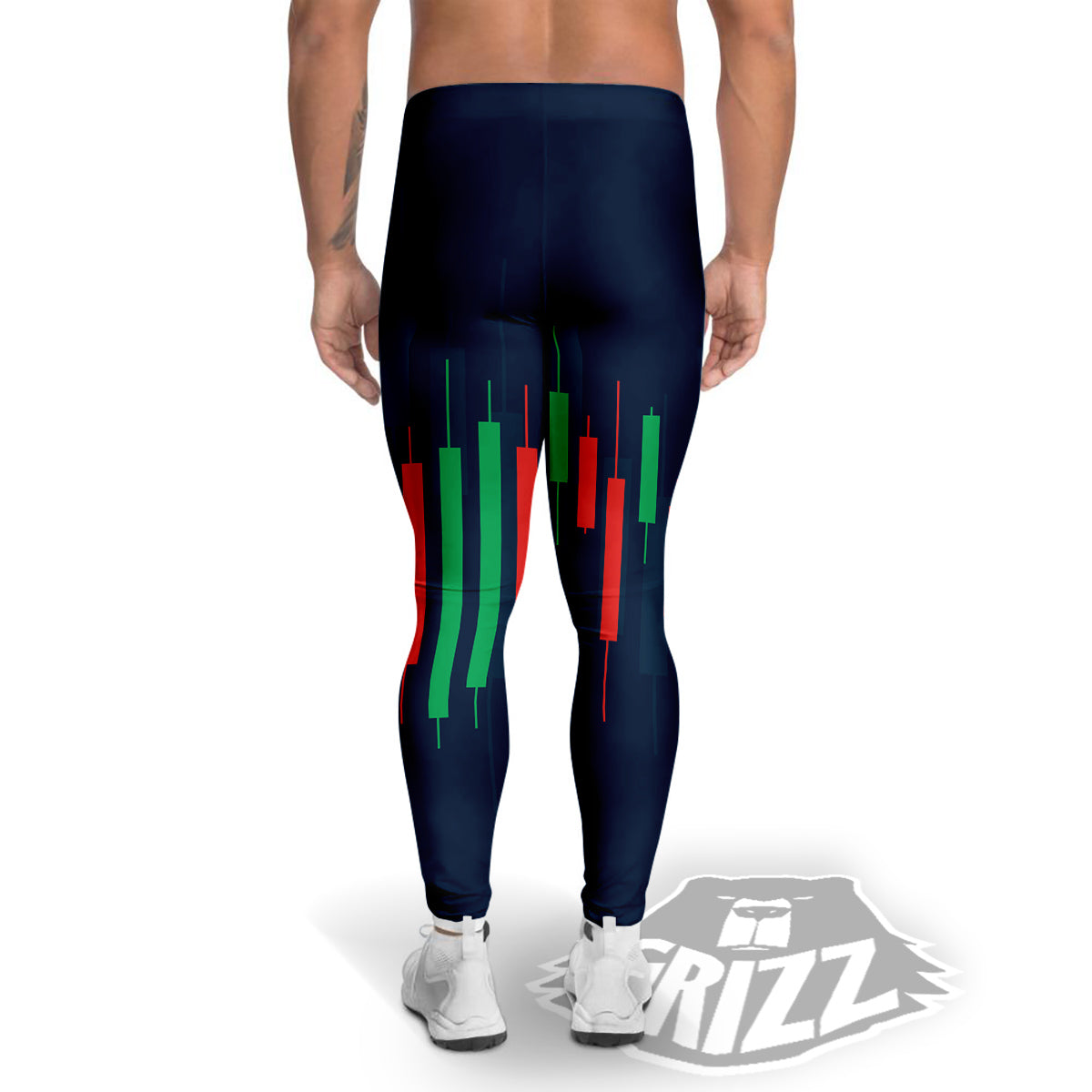 Graph Chart Candlestick Stock Print Men's Leggings-grizzshop