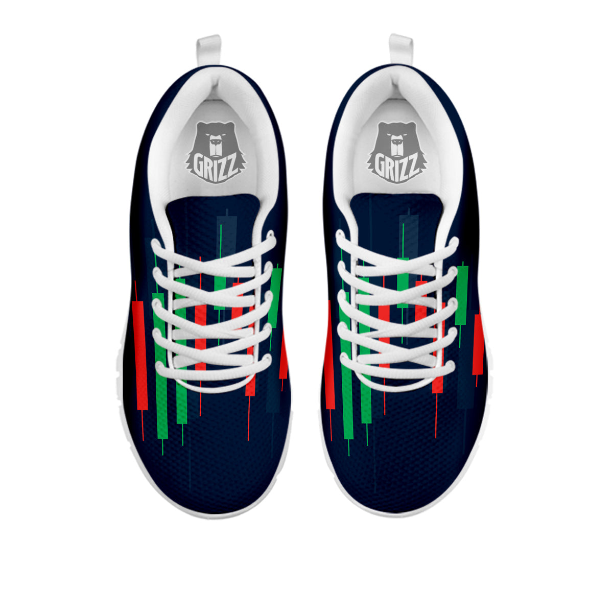 Graph Chart Candlestick Stock Print White Sneaker-grizzshop