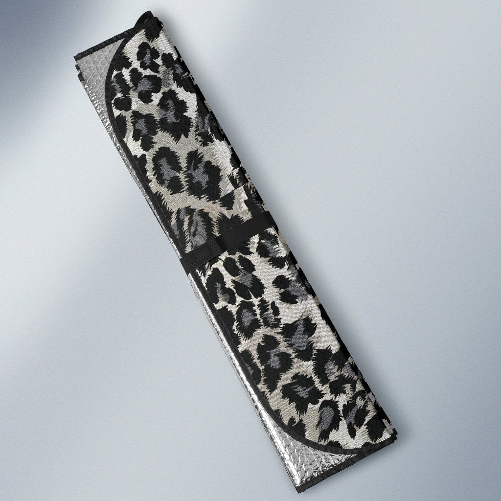 Gray Cheetah Leopard Pattern Print Car Sun Shade-grizzshop