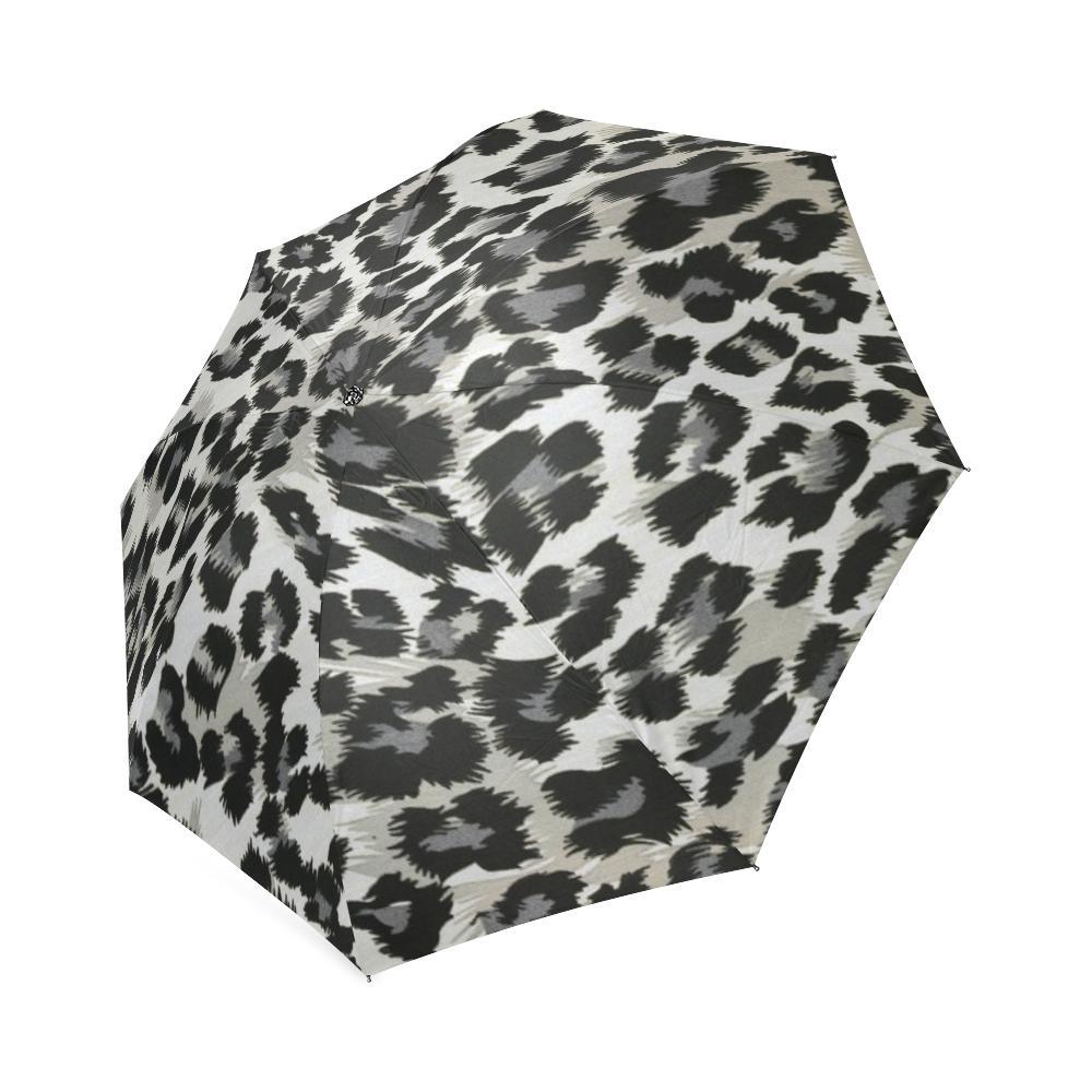 Gray Cheetah Leopard Pattern Print Foldable Umbrella-grizzshop