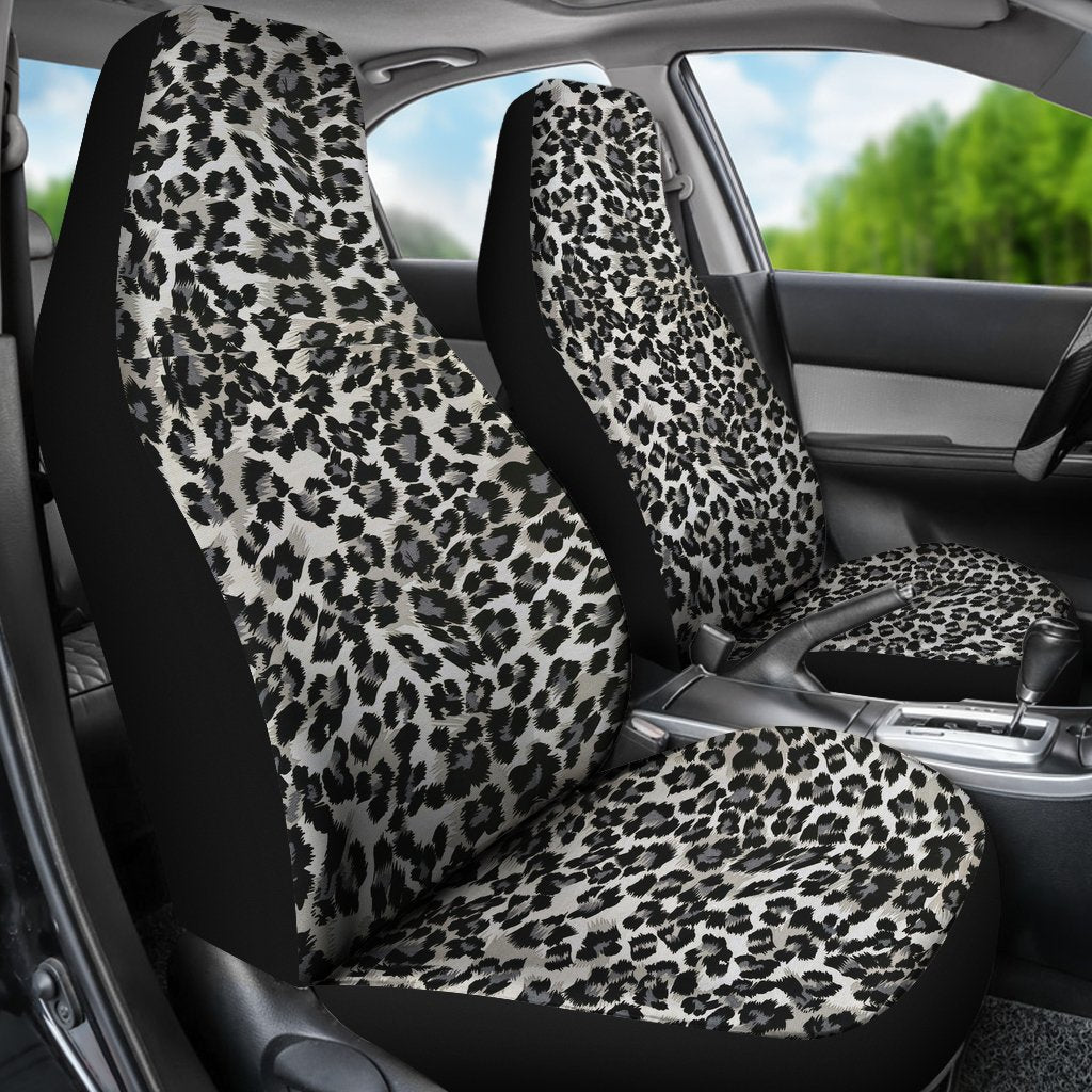Gray Cheetah Leopard Pattern Print Universal Fit Car Seat Cover-grizzshop
