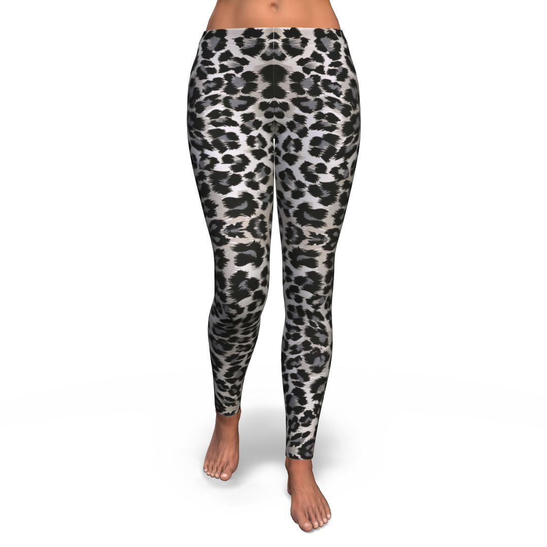 Gray Cheetah Leopard Pattern Print Pattern Women Leggings-grizzshop