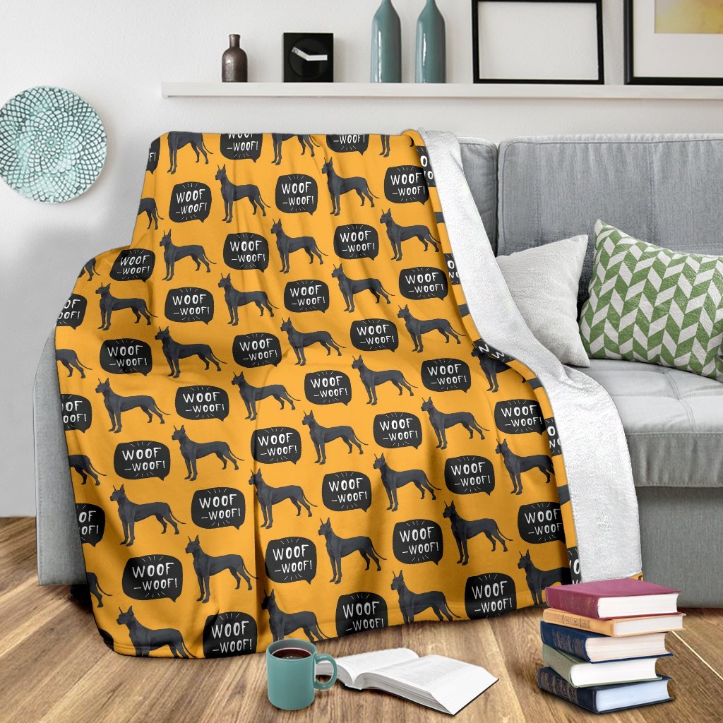 Great Dane Print Pattern Blanket-grizzshop