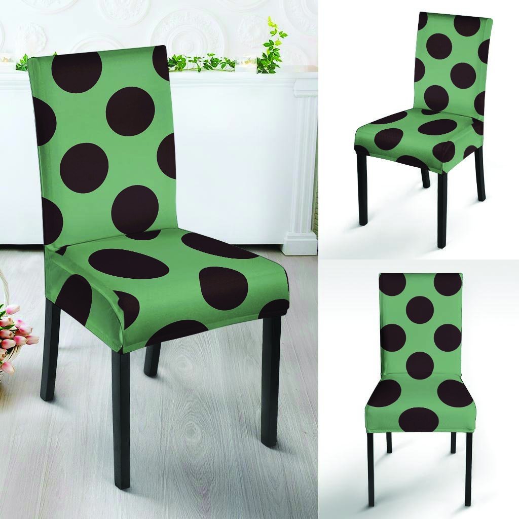 Green And Black Polka Dot Chair Cover-grizzshop