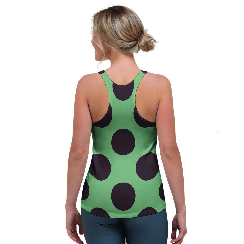 Green And Black Polka Dot Women's Racerback Tank Top-grizzshop