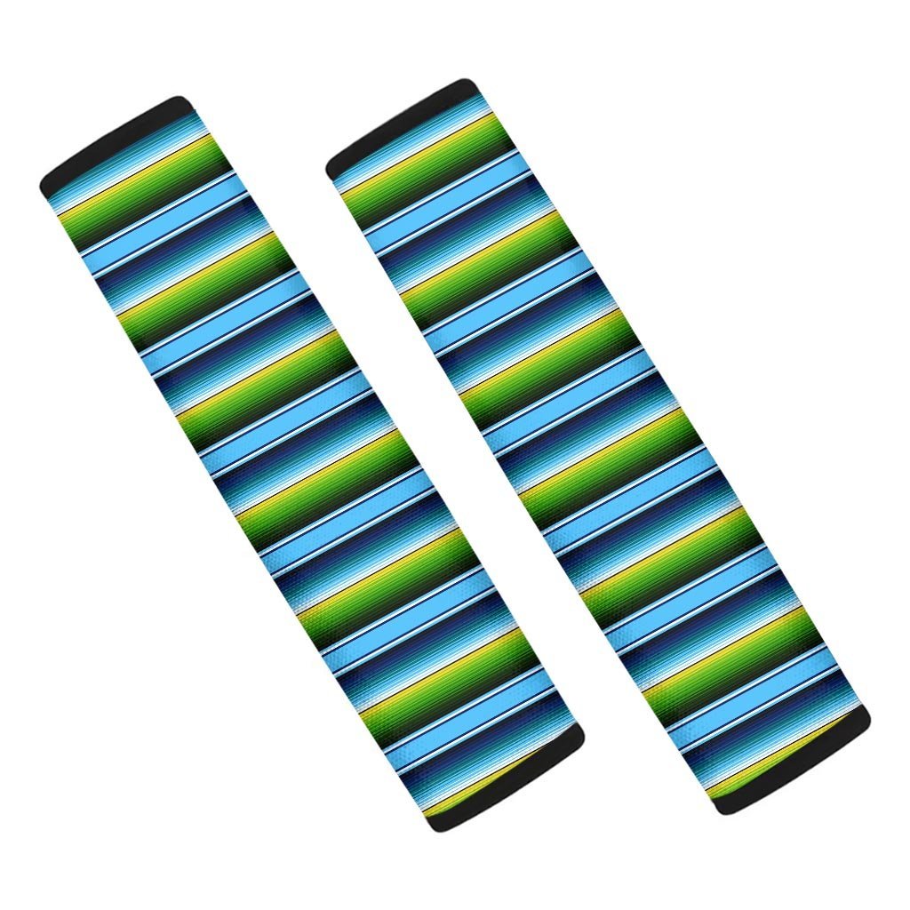 Green And Blue Mexican Baja Seat Belt Cover-grizzshop