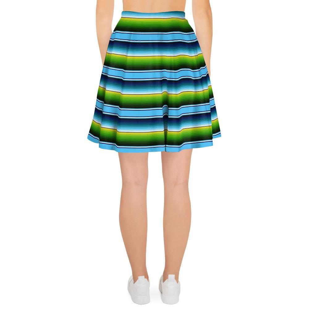 Green And Blue Mexican Baja Women's Skirt-grizzshop