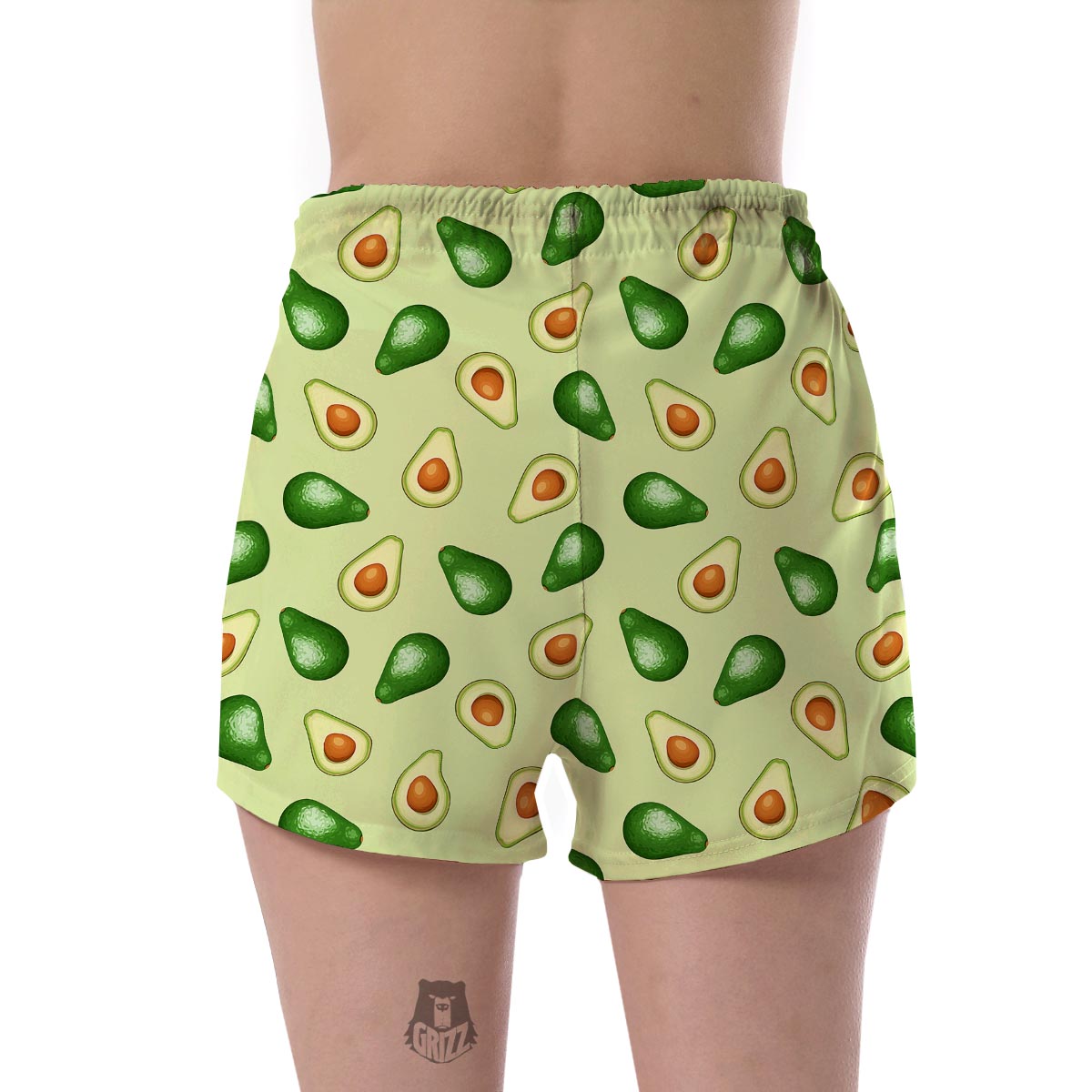 Green Avocado Patttern Print Women's Shorts-grizzshop