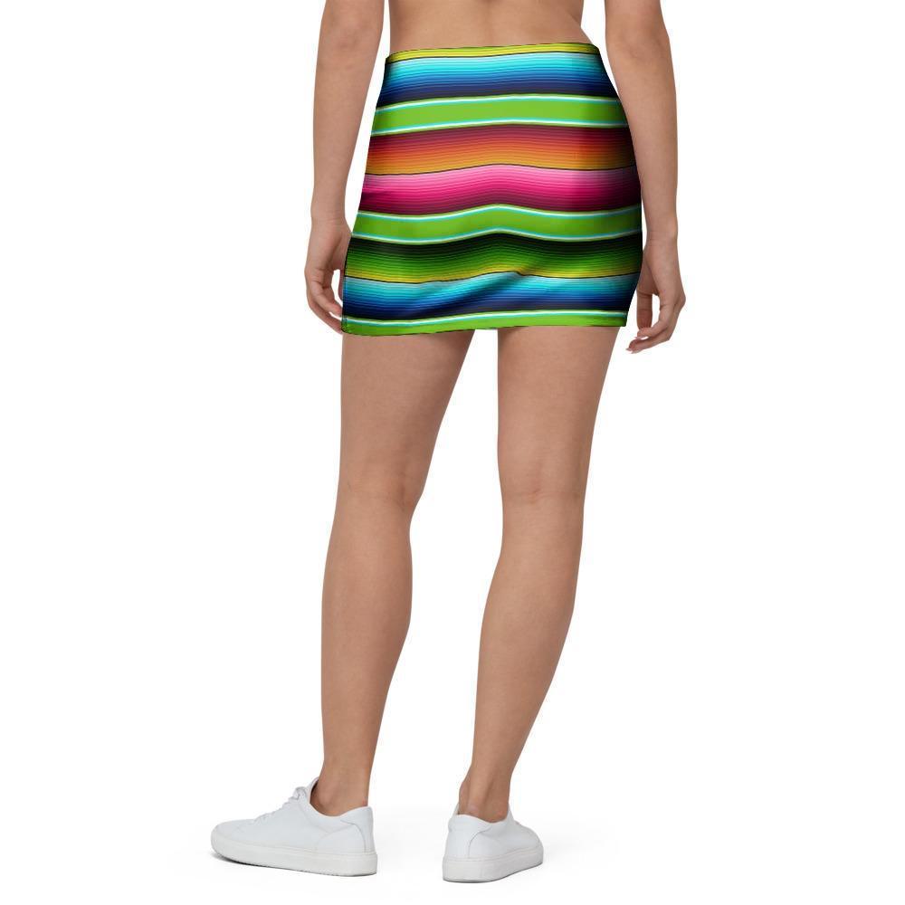 Green Baja Serape Mini Skirt-grizzshop