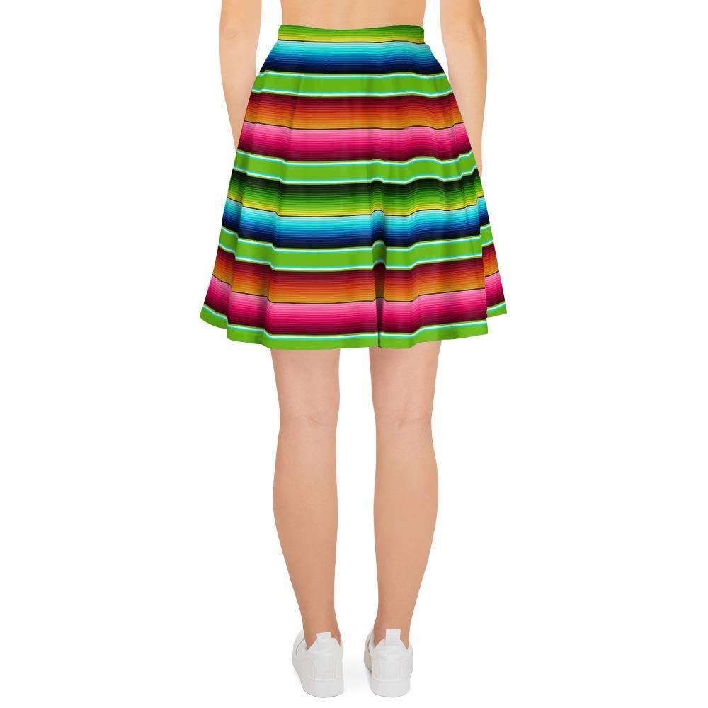 Green Baja Serape Women's Skirt-grizzshop