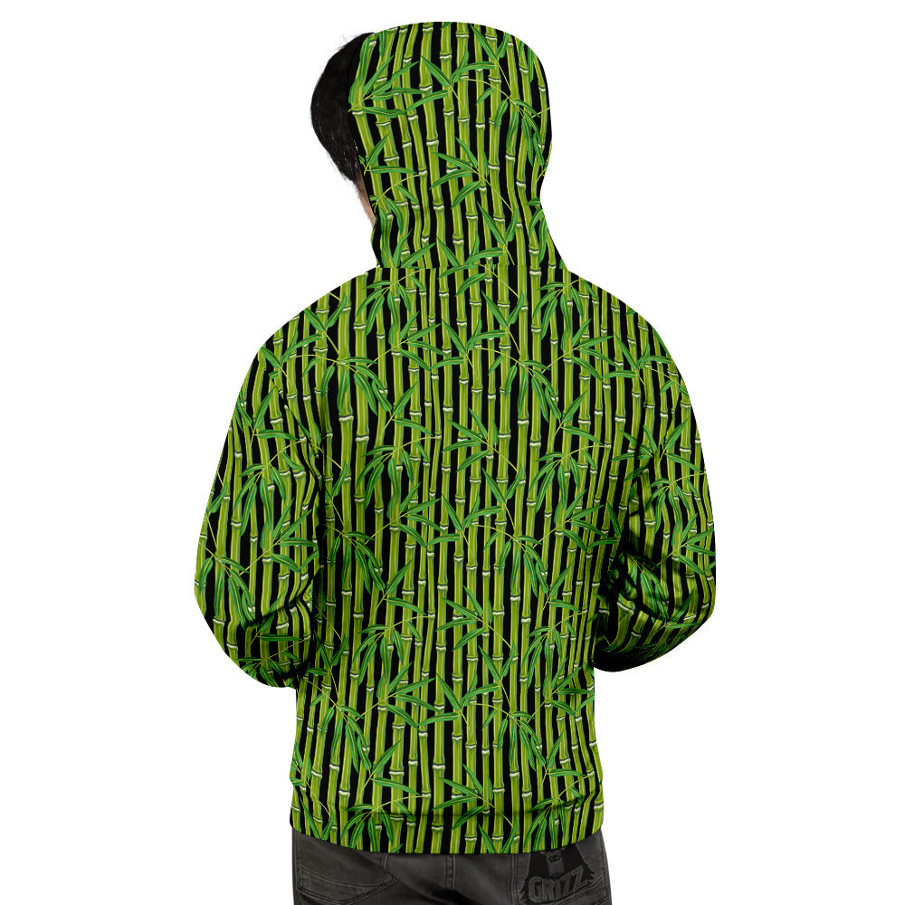 Green Bamboo And Leaves Print Pattern Men's Hoodie-grizzshop