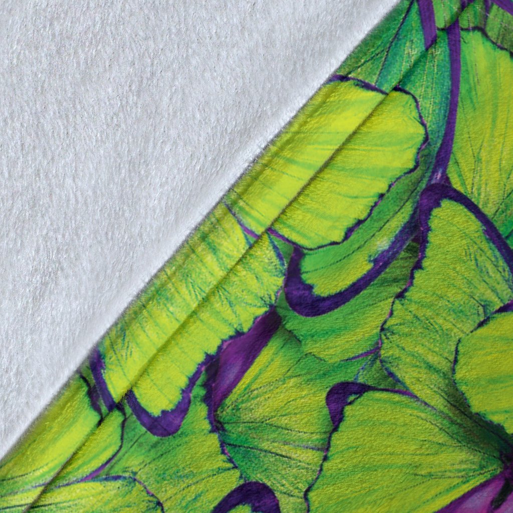 Green Blue Butterfly Pattern Print Blanket-grizzshop