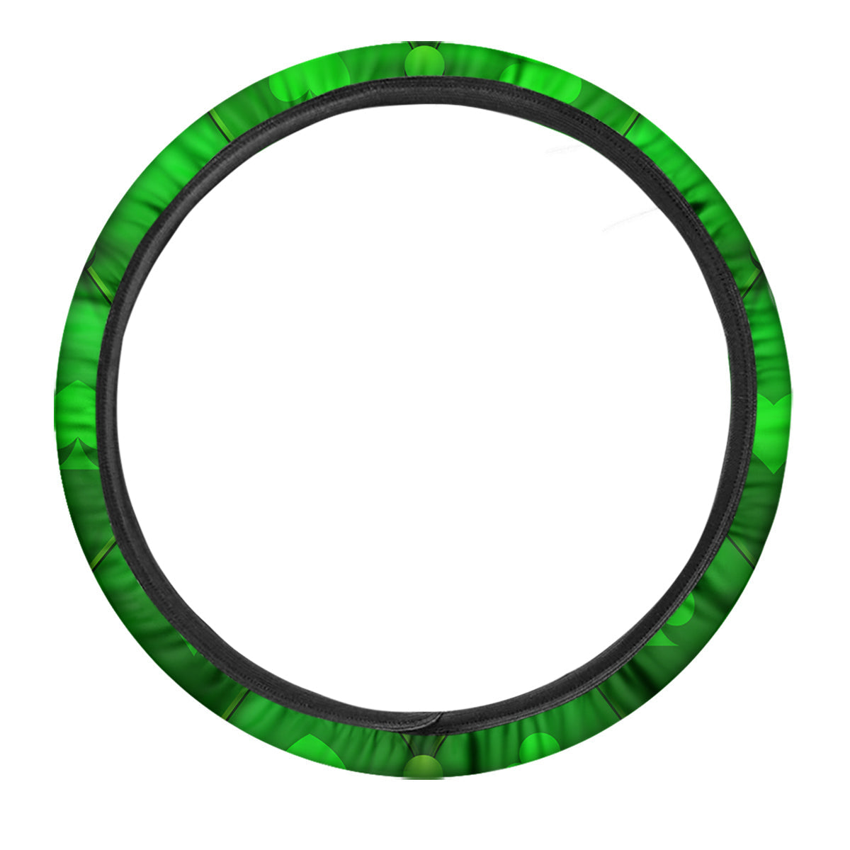 Green Casino Print Pattern Car Steering Wheel Cover-grizzshop