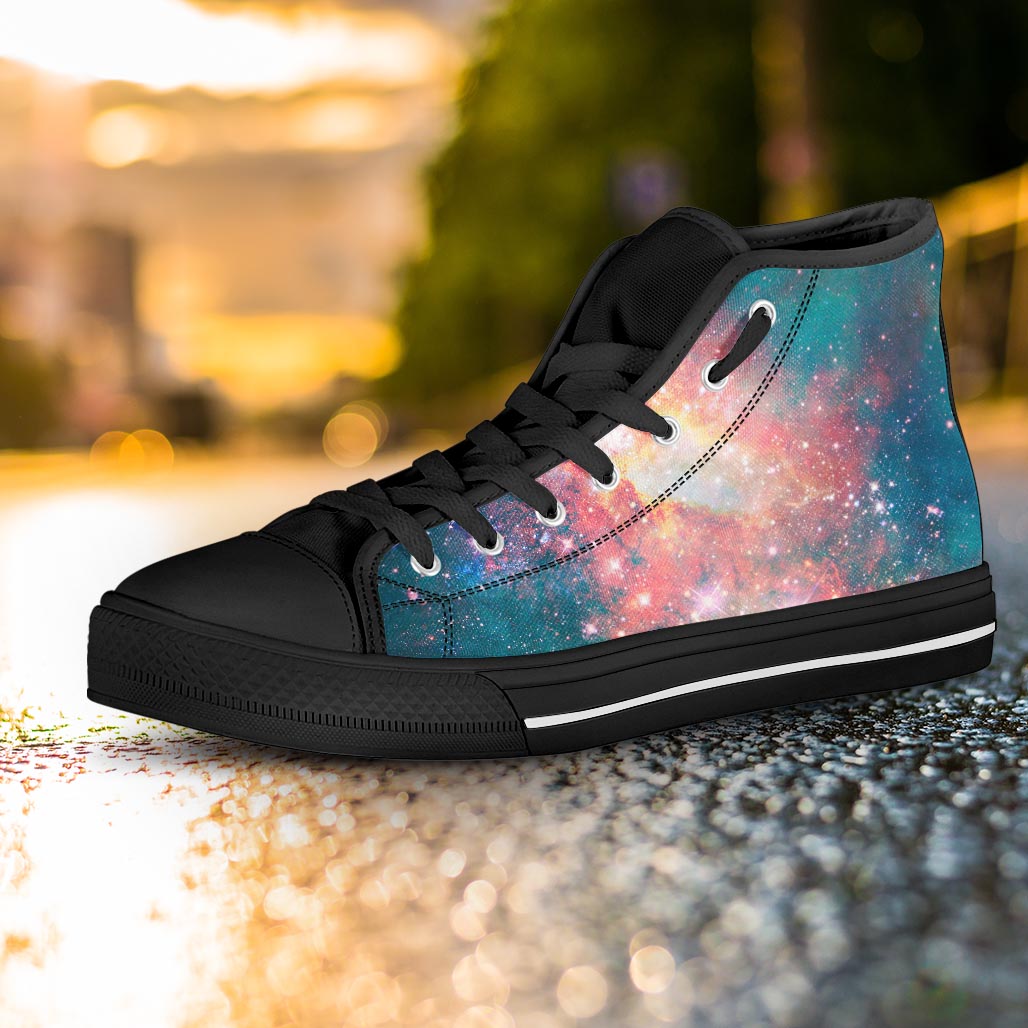 Green Cosmic Space Galaxy Women's High Top Shoes-grizzshop