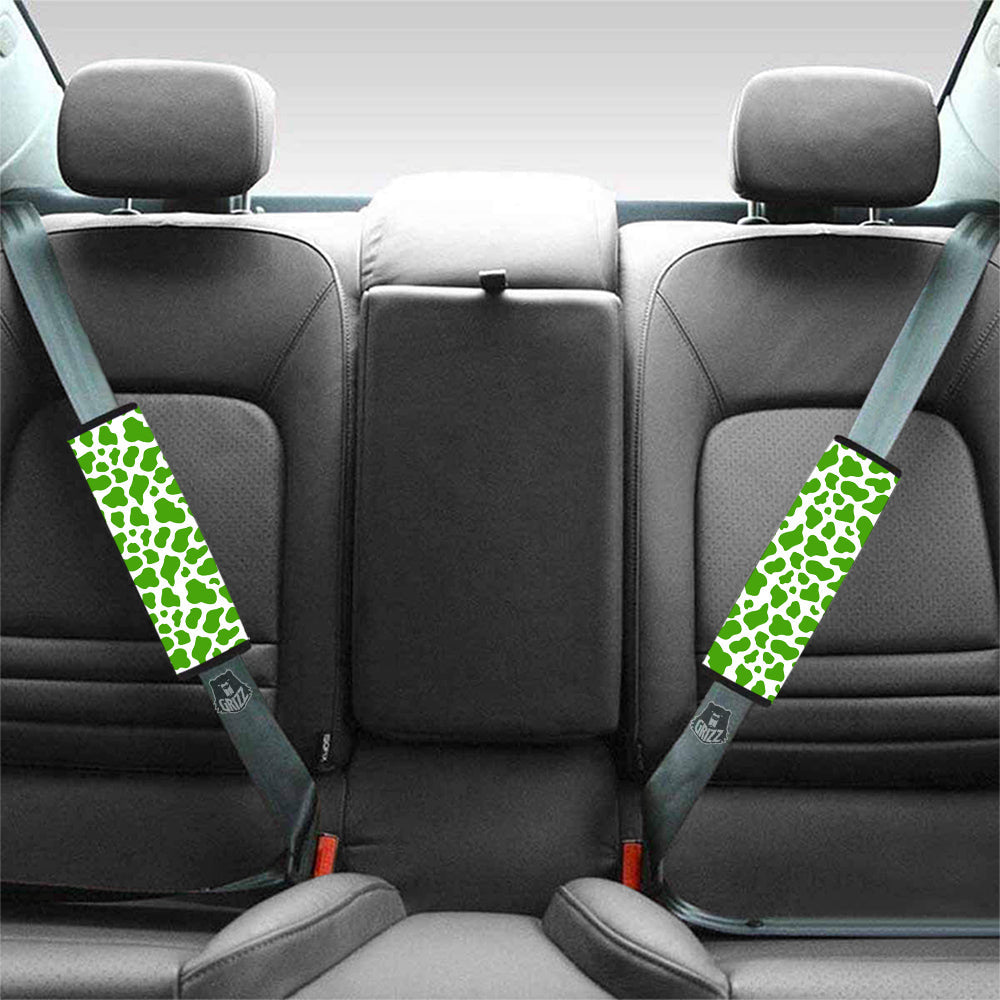 Green Cow Print Pattern Car Seat Belt Cover-grizzshop