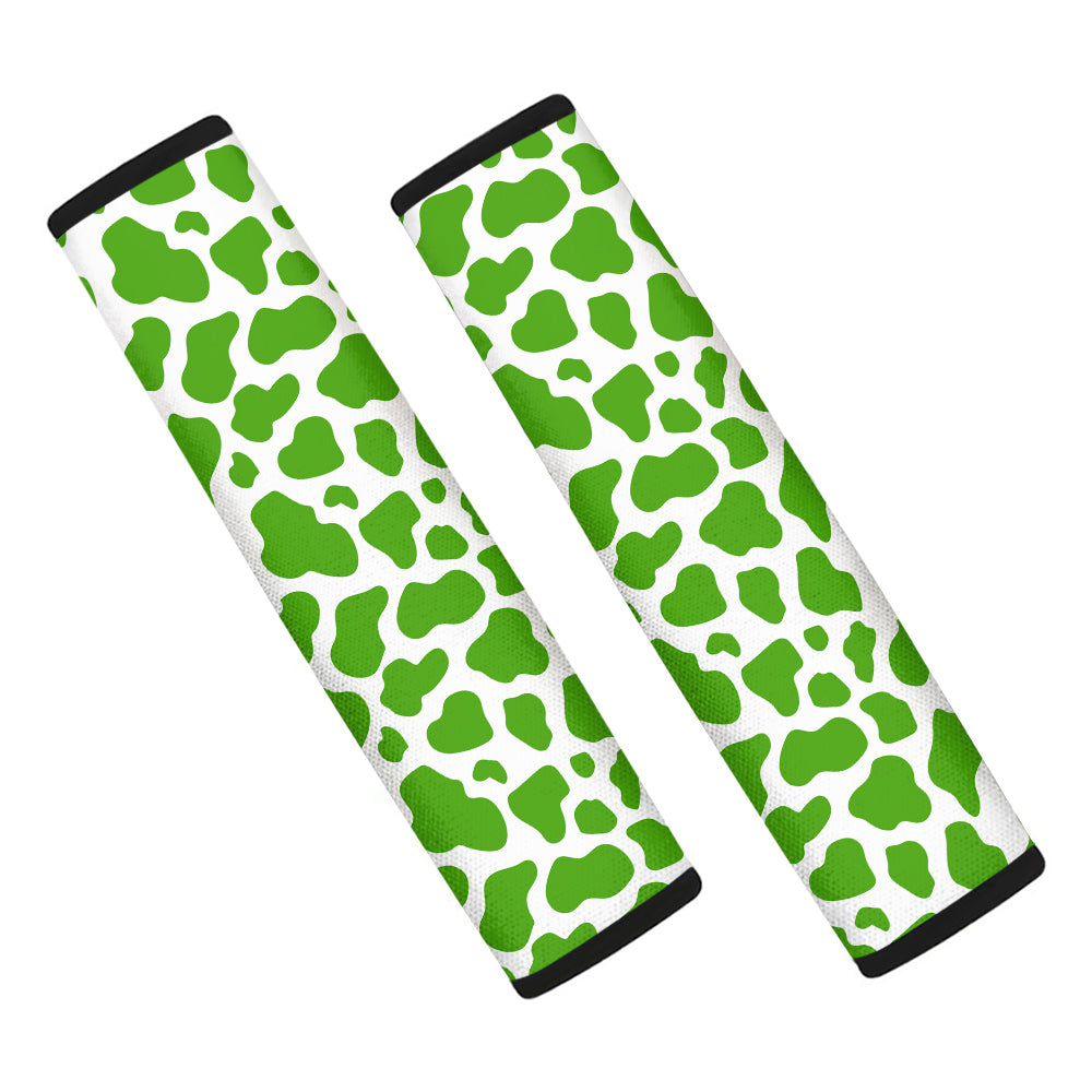 Green Cow Print Pattern Car Seat Belt Cover-grizzshop