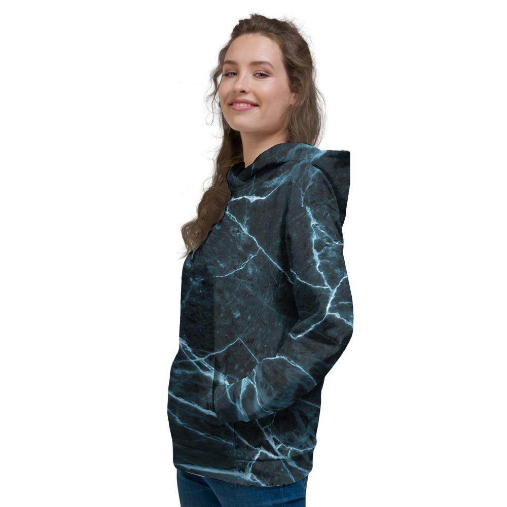 Green Cracked Marble Women's Hoodie-grizzshop