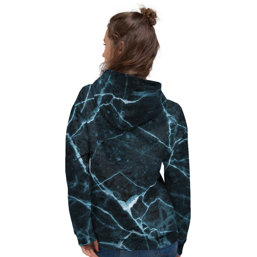 Green Cracked Marble Women's Hoodie-grizzshop