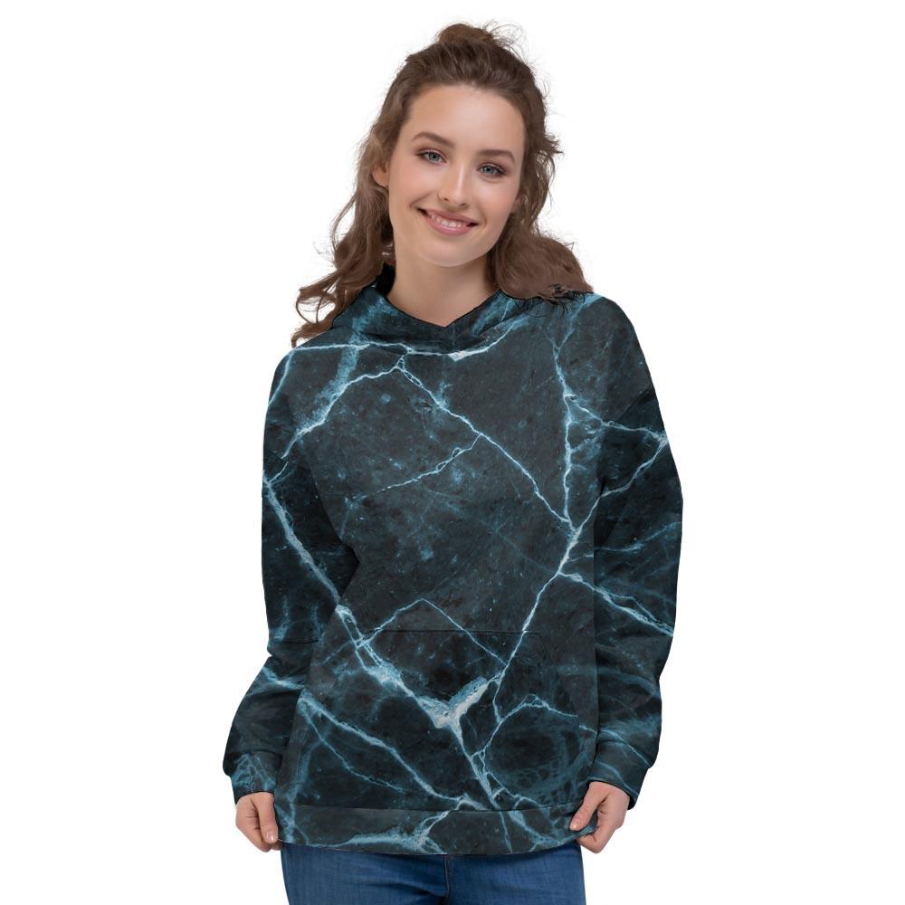 Green Cracked Marble Women's Hoodie-grizzshop