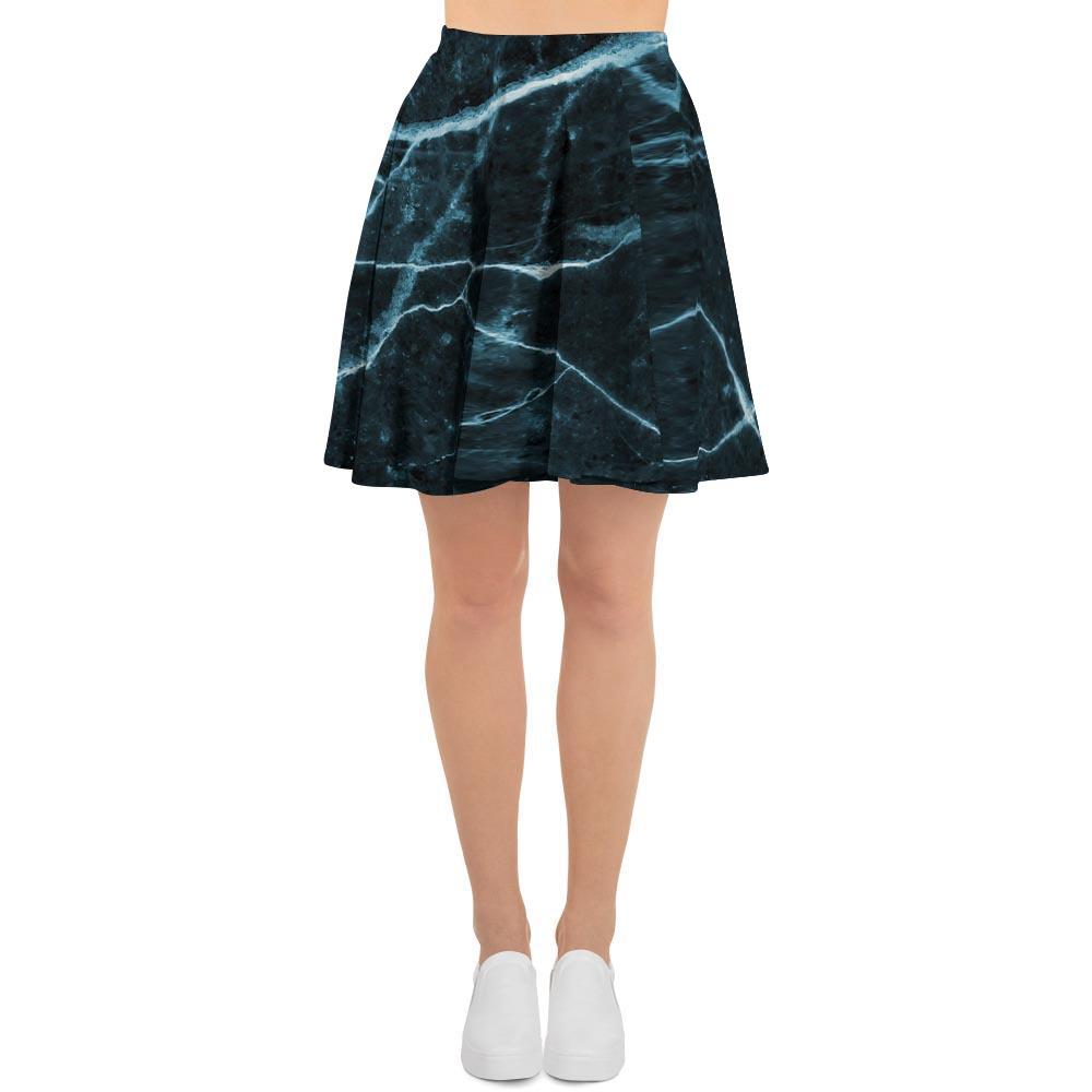Green Cracked Marble Women's Skirt-grizzshop