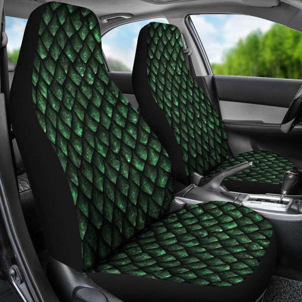 Green Egg Skin Dragon Pattern Print Universal Fit Car Seat Cover-grizzshop