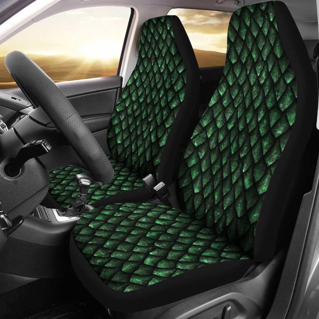Green Egg Skin Dragon Pattern Print Universal Fit Car Seat Cover-grizzshop