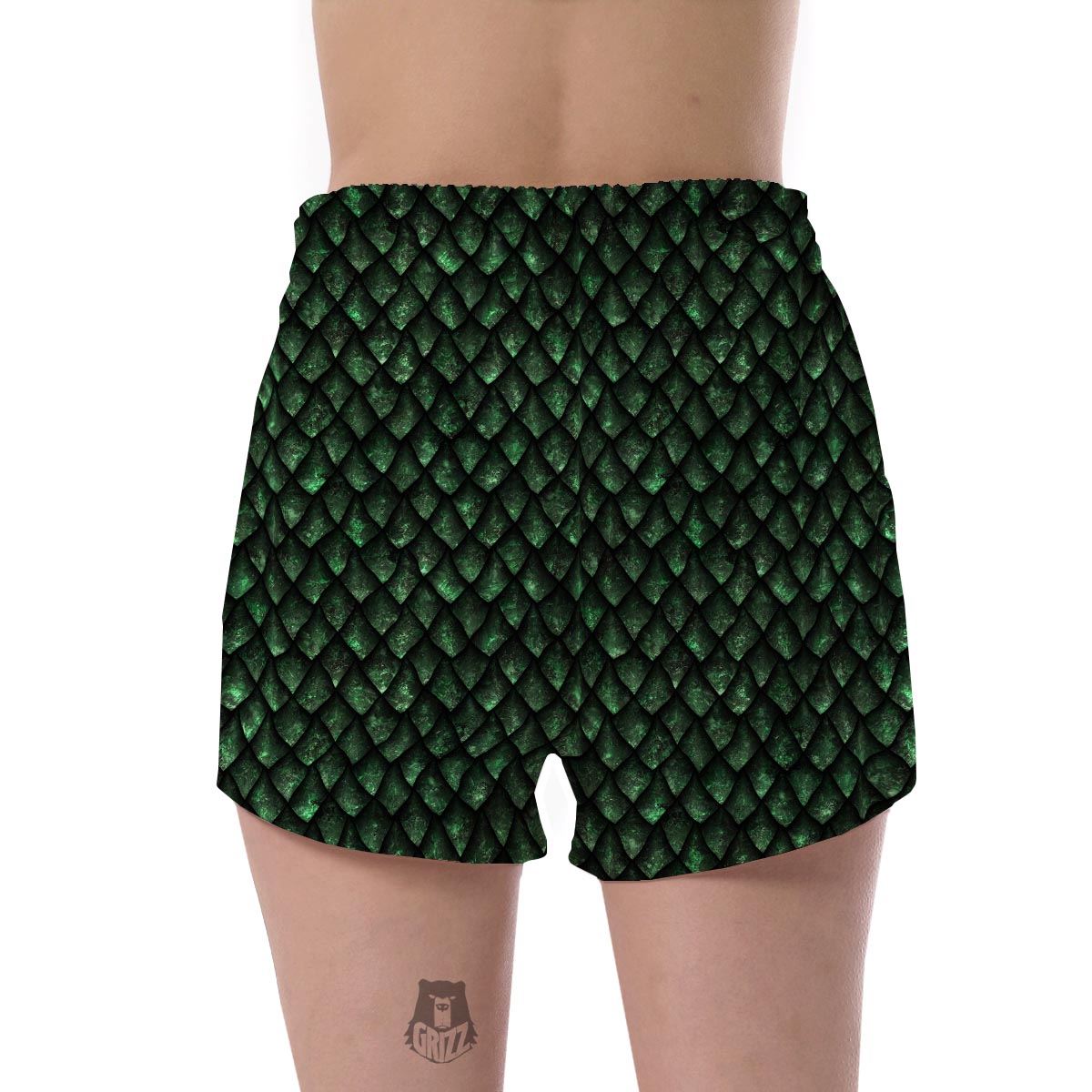 Green Egg Skin Dragon Pattern Print Women's Shorts-grizzshop