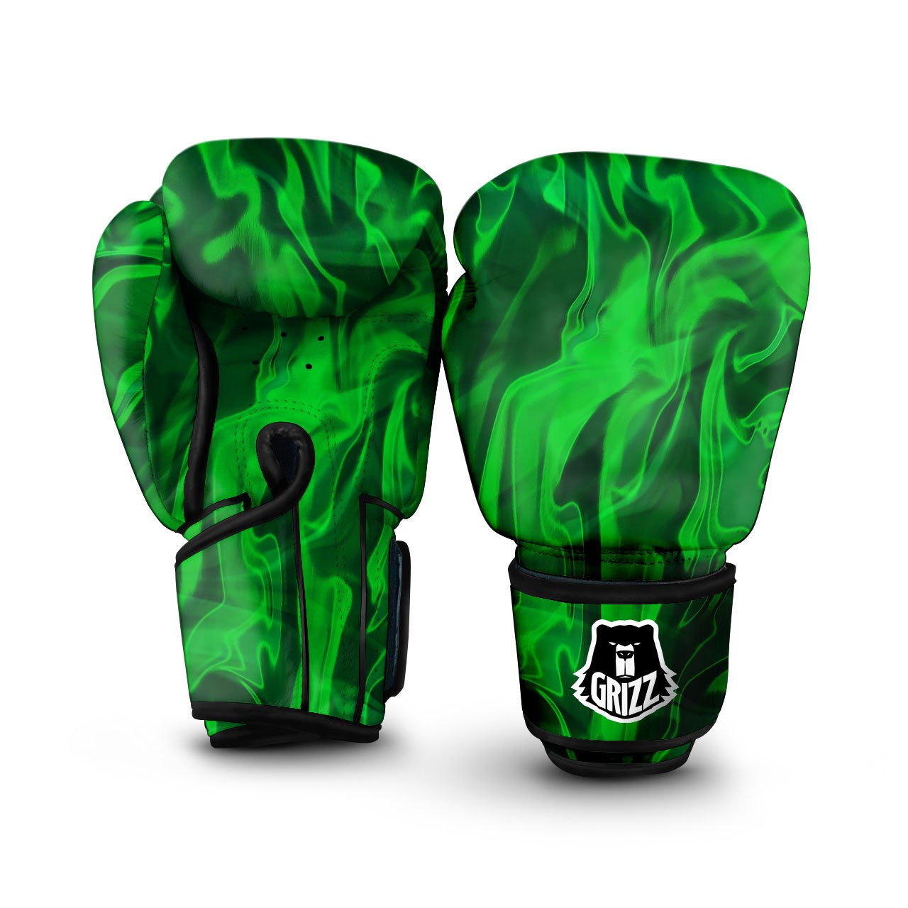 Green Energy Plasma Print Boxing Gloves-grizzshop