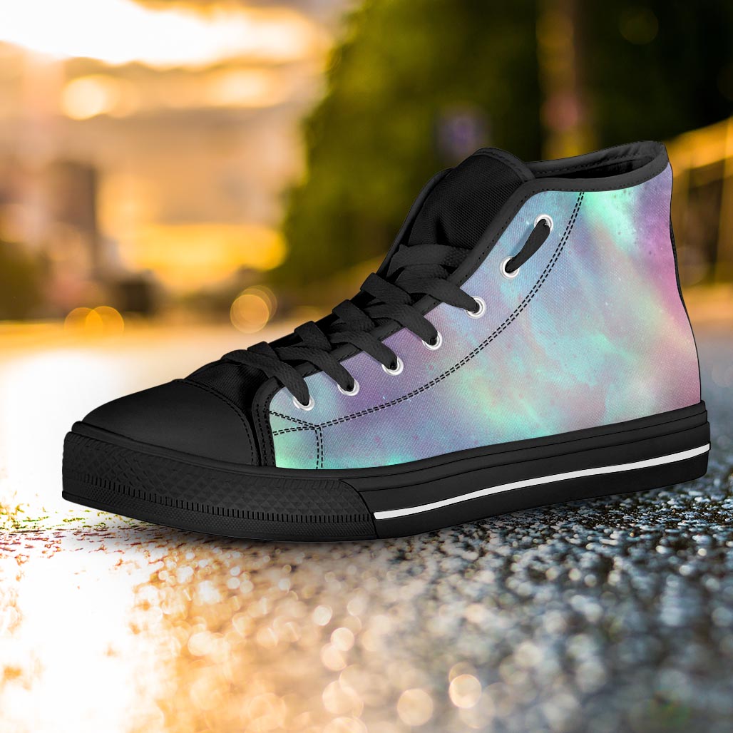 Green Galaxy Space Women's High Top Shoes-grizzshop
