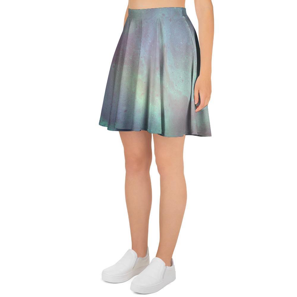 Green Galaxy Space Women's Skirt-grizzshop